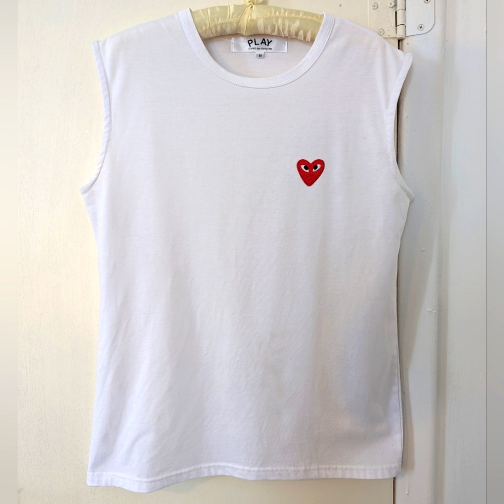 Comme des Garçons Reworked Play Cotton White T-shirt Size M